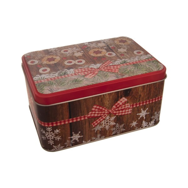 Калаена кутия с коледна шарка Коледа, 14 x 10 x 7 cm - Orion