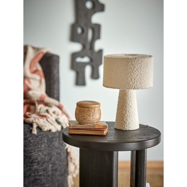 Бяла настолна лампа с текстилен абажур (височина 30 cm) Emmie – Bloomingville-image-3