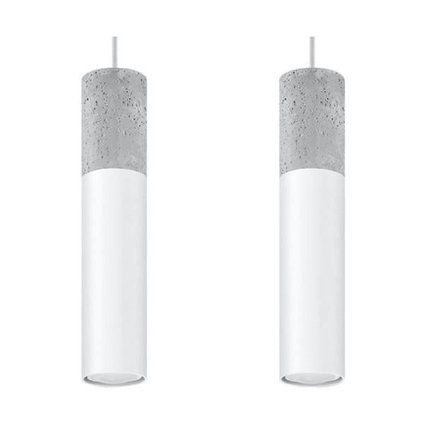 Бяло-сива висяща лампа , дължина 34 cm Edo - Nice Lamps