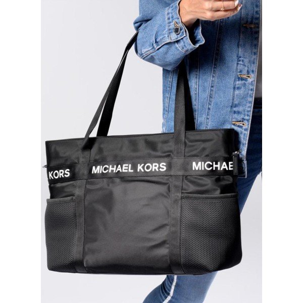 Черна чанта от плат The Michael - Michael Kors-image-1