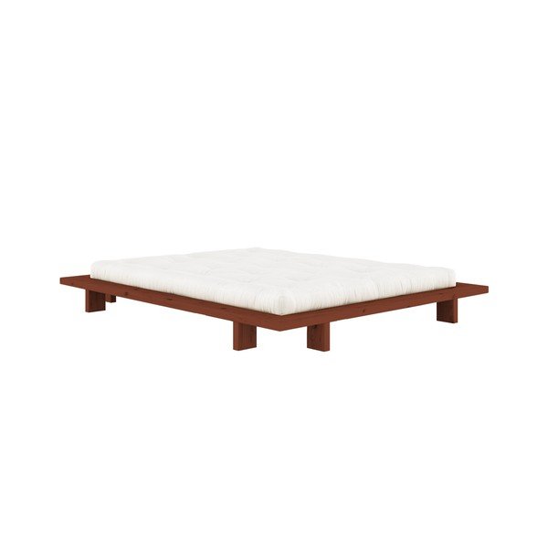 Теракотено двойно легло 140x200 cm от масивен бор без табла с включена подматрачна рамка Japan – Karup Design-image-3