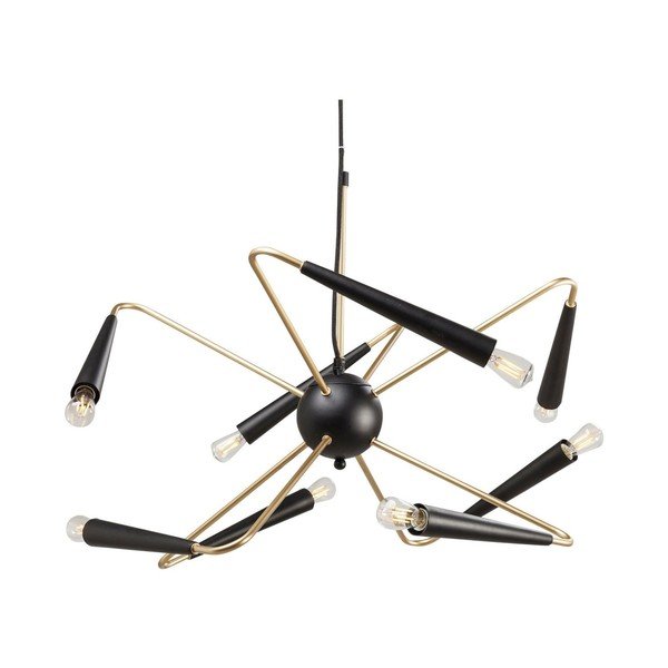 Černé stropní svítidlo s detaily ve zlaté barvě Kare Design Harlekin-image-4