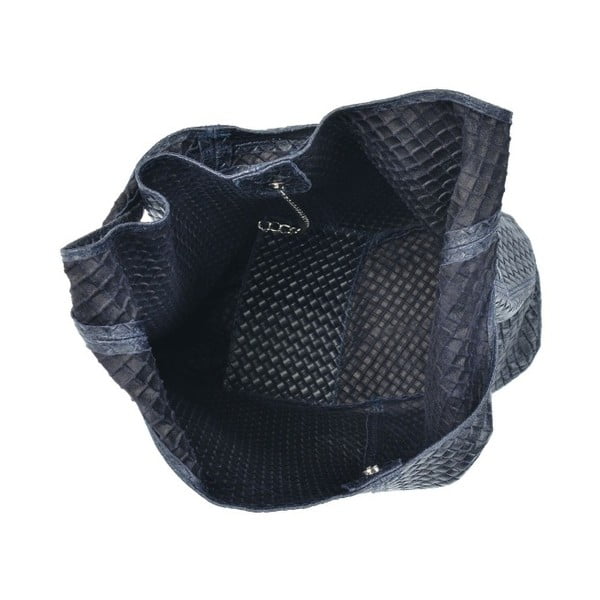 Синя кожена чанта Mangotti Paula - Mangotti Bags-image-1