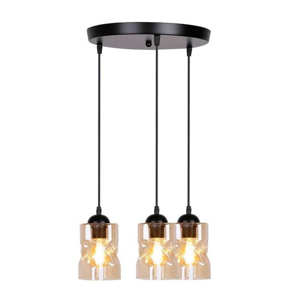 Черно висящо осветително тяло със стъклен абажур Felis - Candellux Lighting-image-4