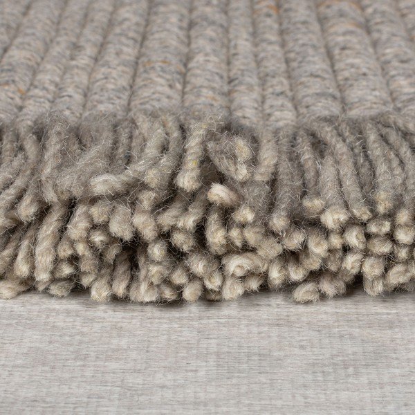 Сив ръчно изработен килим със смес от вълна 160x230 cm Rene Fringed Ribbed – Flair Rugs-image-4