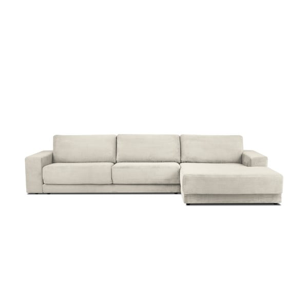 Бежов велурен разтегателен диван , десен ъгъл Donatella - Milo Casa