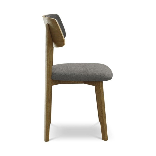 Сив трапезен стол от масивна дървесина Niu – Makamii-image-2