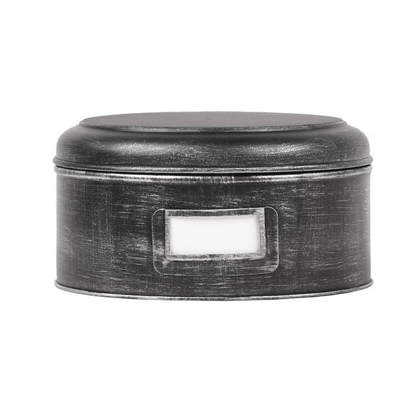Черна метална кутия Antigue, ⌀ 25 cm - LABEL51