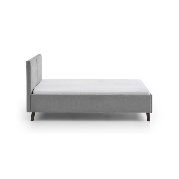 Сиво двойно легло 140x200 cm тапицирано с включена подматрачна рамка Piano – Meise Möbel-image-2