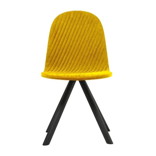 Жълт стол с черни крака Mannequin Stripe - Iker