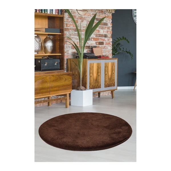 Кафяв килим Милано, ⌀ 90 cm - Unknown