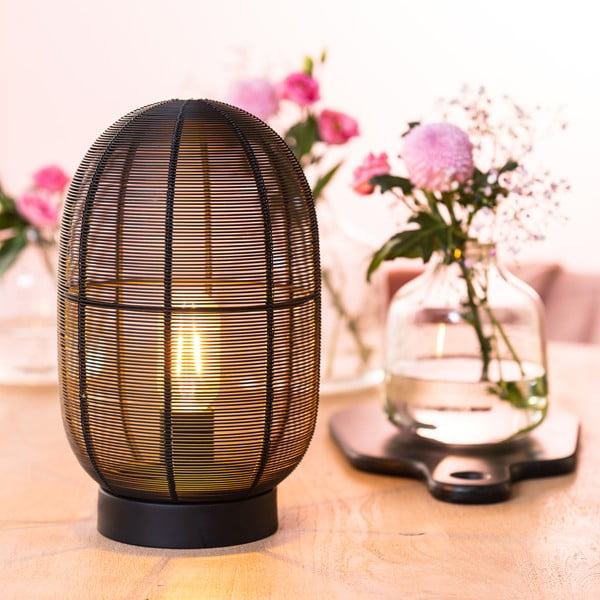 Черна настолна лампа (височина 30 cm) Ophra - Light & Living-image-2