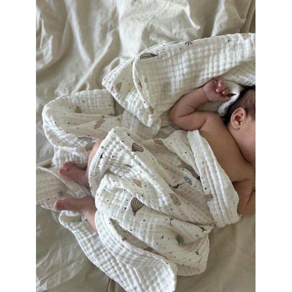 Бебешко одеяло от органичен памук в цвят слонова кост 100x100 cm Dreamland – Cam Cam Copenhagen-image-3