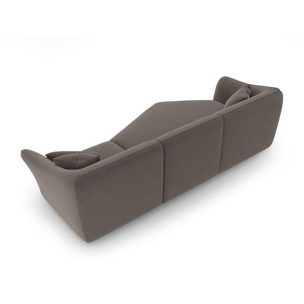 Кафяв кадифен ъглов диван Tokyo – Cosmopolitan Design-image-4