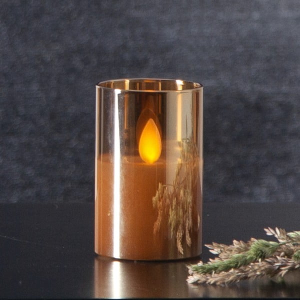 Оранжева LED восъчна свещ в стъкло, височина 7,5 см M-Twinkle - Star Trading-image-1