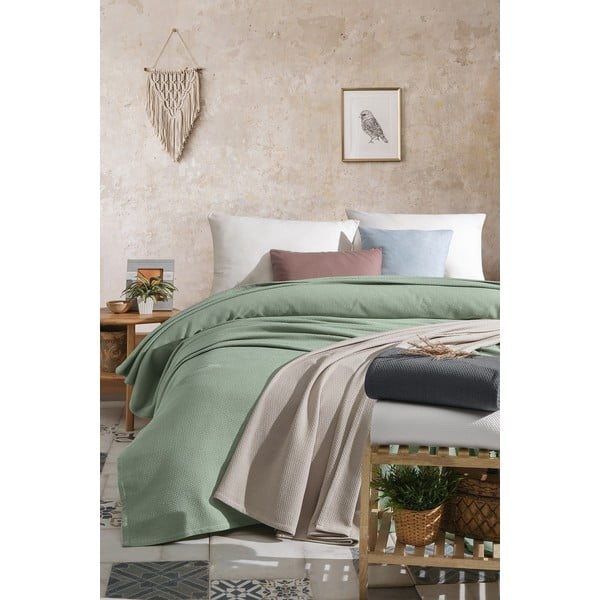 Бяла памучна покривка за двойно легло 220x240 cm - Mijolnir-image-2