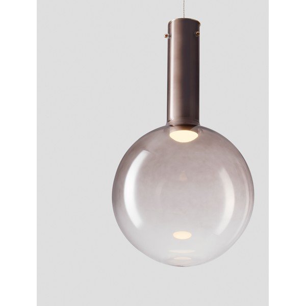 Кафяво стъклено LED затъмняващо се висящо осветително тяло ø 30 cm Nostos – Nova Luce-image-1