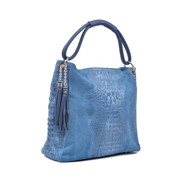 Modrá kožená kabelka Luisa Vannini Zunna-image-2