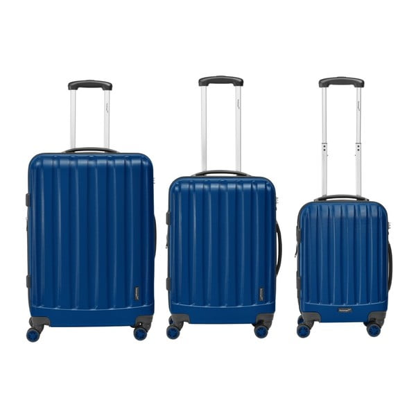Sada 3 tmavě modrých cestovních kufrů Packenger Koffer
