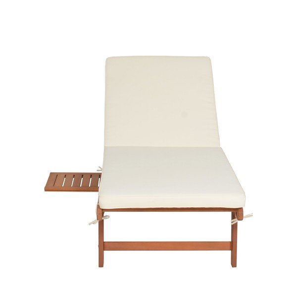 Градински шезлонг от масивно дърво в естествен и кремав цвят San Diego – Garden Pleasure-image-4