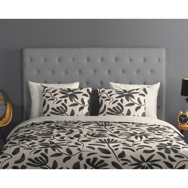 Черно-бежово единично  памучно спално бельо 140x200 cm Emilia – Good Morning-image-2