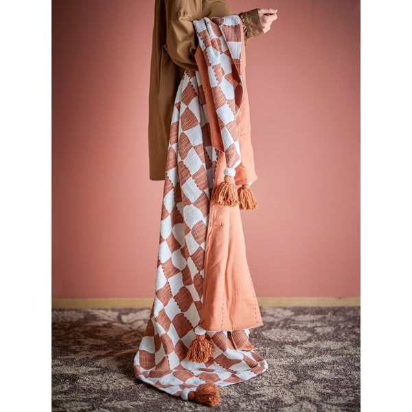 Кафяво/бежово памучно одеяло 130x150 cm Chola – Bloomingville-image-2