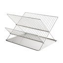 Метална двуетажна тавичка за оттичане в блестящо сребрист цвят 41x31 cm Dry-It – Mette Ditmer Denmark