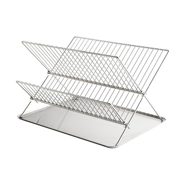 Метална двуетажна тавичка за оттичане в блестящо сребрист цвят 41x31 cm Dry-It – Mette Ditmer Denmark