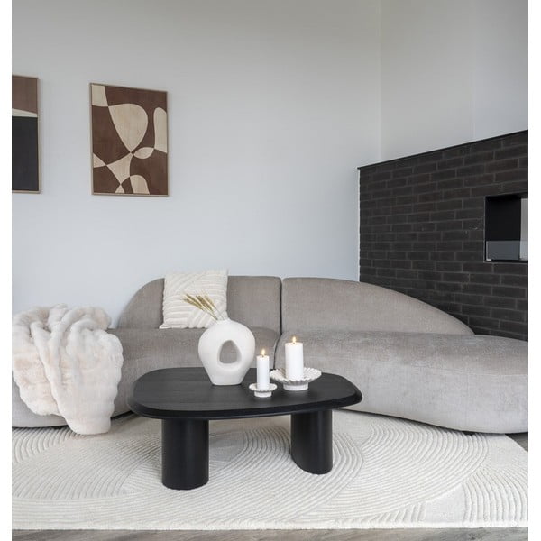 Черна масичка за кафе с ясенов плот 78x96 cm Tirano – House Nordic-image-1