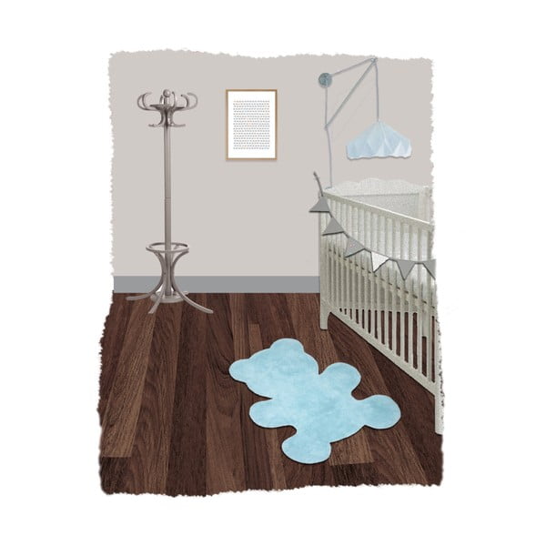 Детски син килим ръчна изработка , 80 x 100 cm Little Teddy - Nattiot-image-2