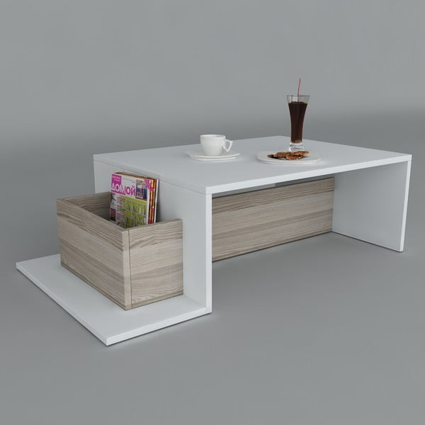 Konferenční stolek Pot White/Cordoba, 60x106,8x32 cm