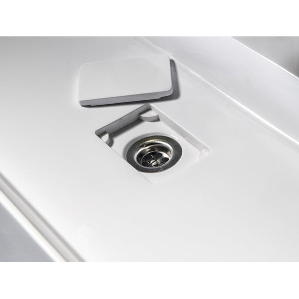 Бял двоен умивалник от отлят мрамор 96x44 cm Godiva – Sapho-image-3