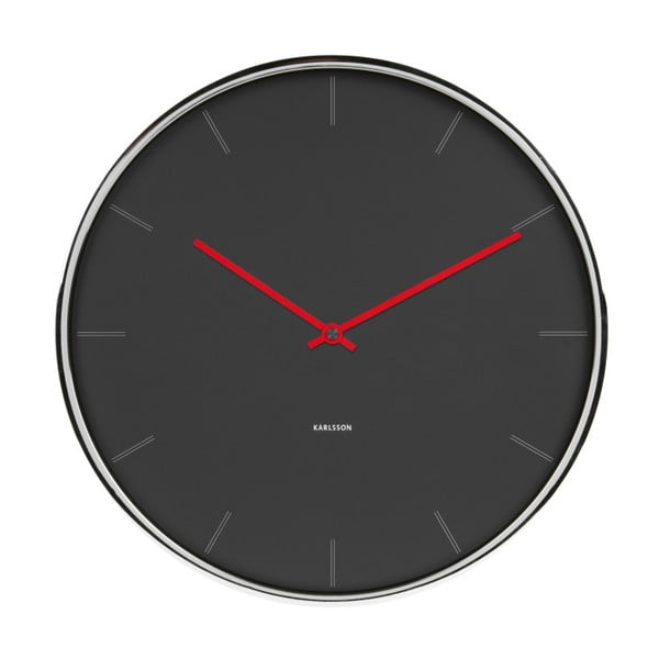 Černé hodiny Present Time Thin