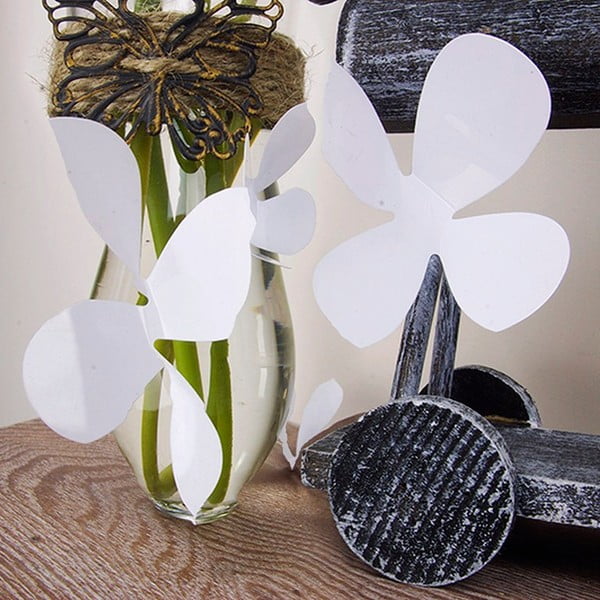 Комплект от 12 бели самозалепващи се 3D стикери Цветя - Ambiance-image-2