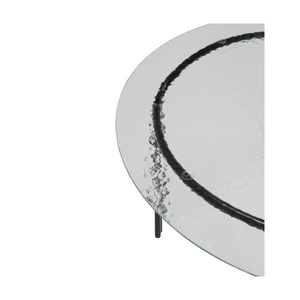 Черна кръгла масичка за кафе със стъклен плот ø 80 cm Orbit – Hübsch-image-3