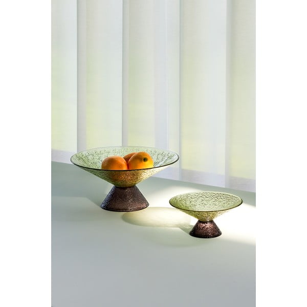 Зелено-кафява стъклена купа за плодове ø 25 cm Bonbon - Hübsch-image-4