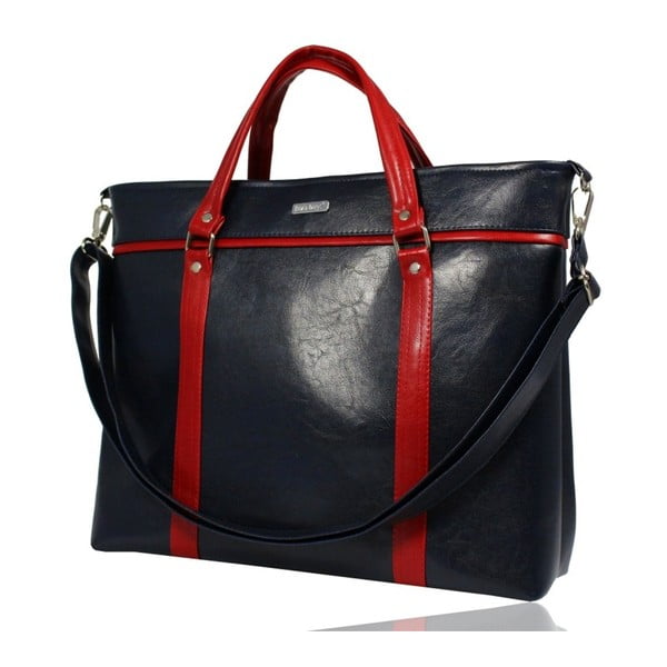 Черна дамска чанта с червени детайли Futurio No.13 - Dara bags