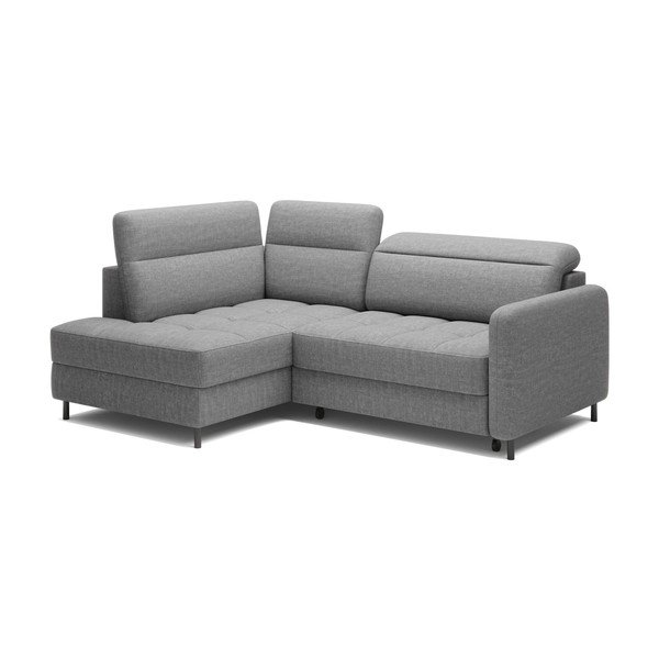 Сив кадифен разтегателен ъглов диван с място за съхранение (ляв ъгъл L форма) Barea – ELTAP-image-2