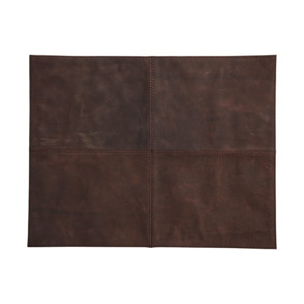 Комплект от 4 тъмнокафяви кожени подложки Furnhouse Dubai, 45 x 35 cm - Fuhrhome