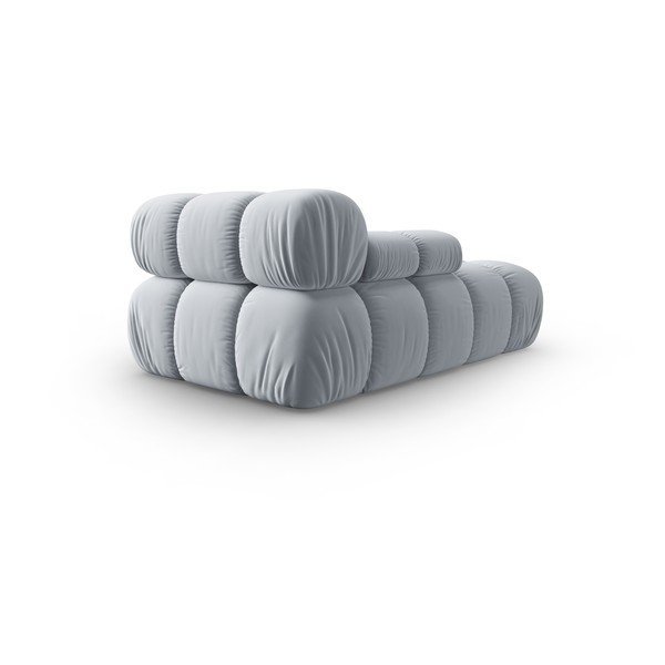 Светлосин кадифен модул за диван (ляв ъгъл) Bellis - Micadoni Home-image-4