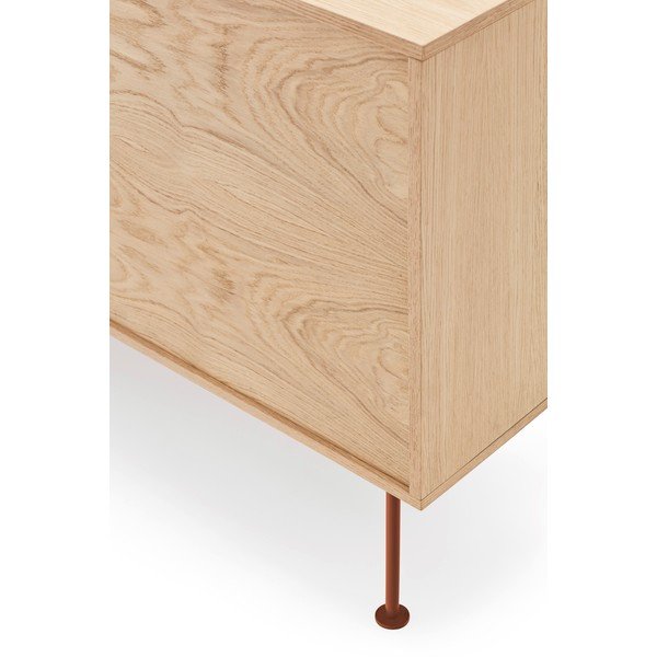 Керемиденочервен скрин с дъбов фурнир , ширина 180 см Yoko - Teulat-image-1