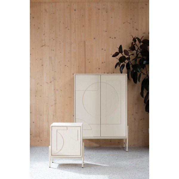 Кремаво шкафче от декор от дъб  100x140x45 cm Faces – Zuiver-image-3