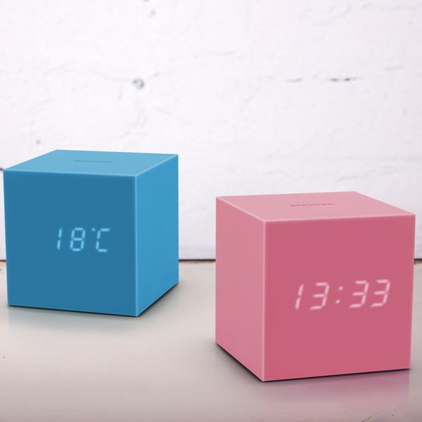 Лазурно син LED будилник Gravity Cube Gravity Cube Click - Gingko-image-1