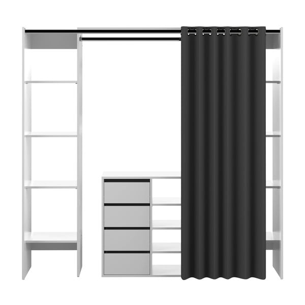 Черно-бял гардероб 185x182 cm Tom - TemaHome