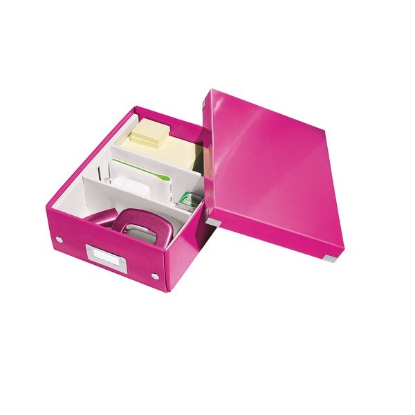 Розова картонена кутия за съхранение с капак Click&Store - Leitz-image-4