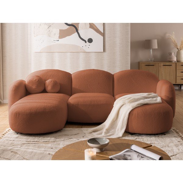 Теракотен ъглов диван от букле (U форма) Orbit – Ropez-image-1