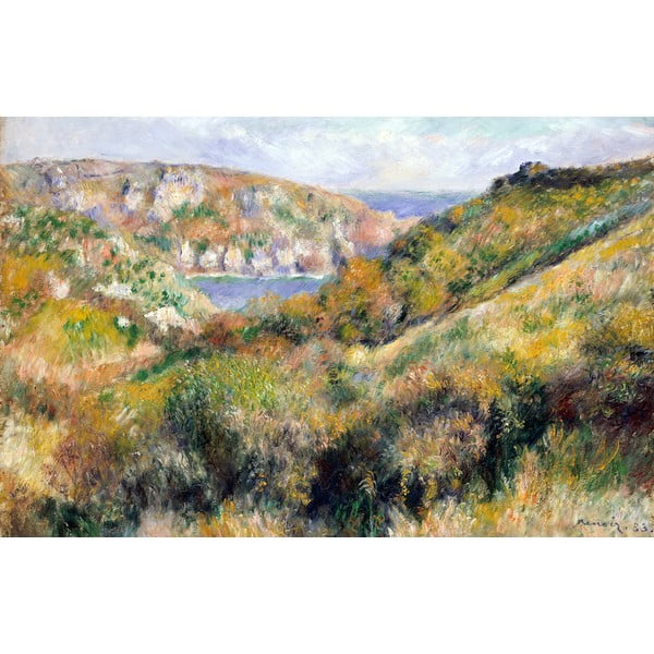 Репродукция на картина на Огюст Реноар - , 70 x 45 cm Hills around the Bay of Moulin Huet, Guernsey - Fedkolor