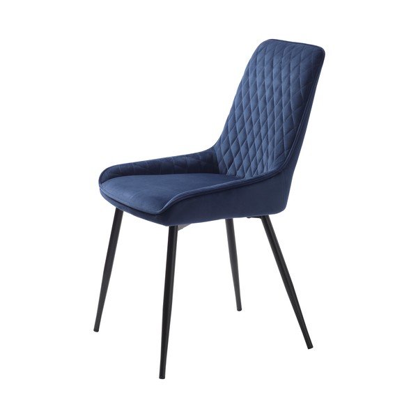 Син кадифен стол за хранене Milton - Unique Furniture-image-1