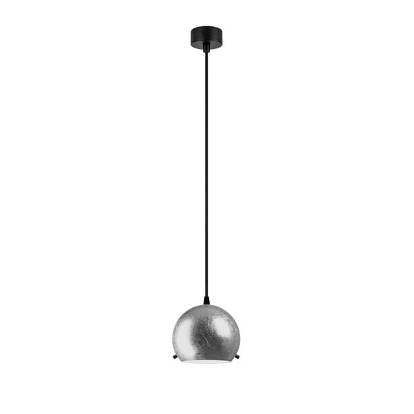Висяща лампа в сребристо с черен кабел Myoo - Sotto Luce