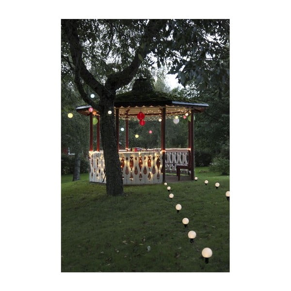 Червен външен слънчев LED фенер , ø 30 cm - Star Trading-image-4